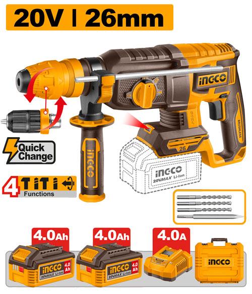 Ingco Cordless Rotary Hammer CRHLI202689 - 20V