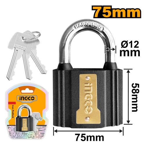 Ingco Iron Padlock DIPL0701 - Size 75mm, Weight 714g