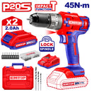 Emtop ECIDL6200128 Cordless Impact Drill | 20V, 45Nm Torque, 55 Accessories Included