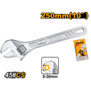 Ingco HADW131102 Adjustable Wrench - 10", Clamp Size: 0-30mm