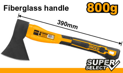 INGCO HAX0208008 800g Drop-Forged Axe with Heat Treated Carbon Steel Head