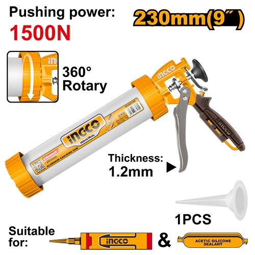 Ingco Aluminum Caulking Gun HCG0109 - Length 230mm