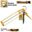 Ingco HCG1409 9" Caulking Gun with Aluminum Handle and Double Push Plate