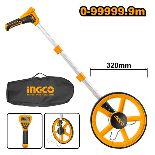 Ingco HDMW23 Digital Display Measuring Wheel - Precision Measurement with Dual System and Memory Function