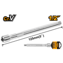 Ingco HEB12051: 1/2" Extension Bar, 5" (125mm), 40Cr Material, Heat Treatment, Chromed Plated, Plastic Hanger Packaging