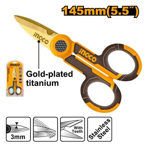 Ingco Electrician's Scissors HES02855 - Size 145mm(5.5")