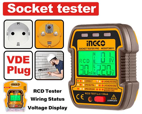 Ingco Socket Tester HESST30011 - Voltage Range AC 90~250v