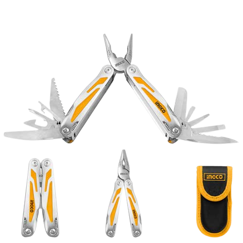 Ingco HFMFT0115 Foldable Multi-Function Tool with Stainless Steel Handle and 15 Functions