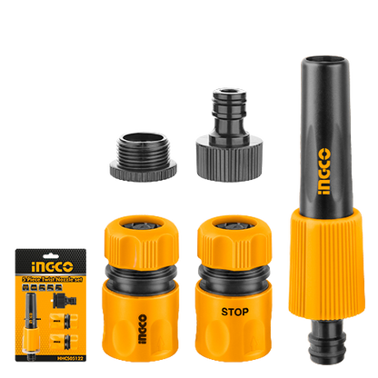 Ingco HHCS05122 5 Piece Twist Nozzle Set with Quick Connectors and Adaptors