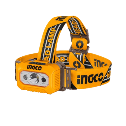 Ingco HHL013AAA8 Headlamp - 200 Lumens, IPX4 Waterproof, 91m Beam Distance