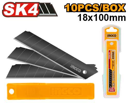 Ingco 10 Pcs 18mm Knife Blades Set HKNCB181 - Size 18X100mm
