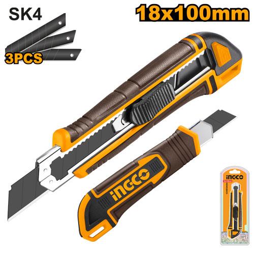 Ingco Snap-off Blade Knife HKNS28035 - Blade Size 18mmx100mm, Length 167mm