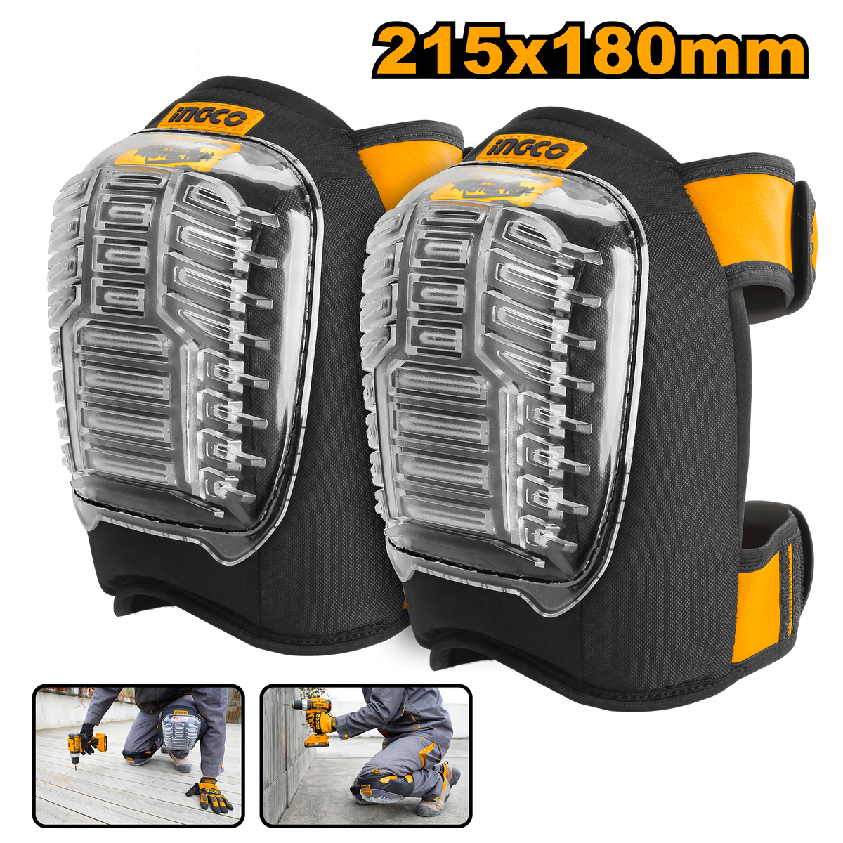 Ingco HKPT0101 Kneepads: Maximum Impact Resistance, Comfortable Fit, Ergonomic Design, Ideal for Work and DIY