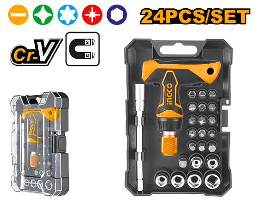 INGCO HKSDB0188 24-Piece T-Handle Wrench Screwdriver Set - The Ultimate Solution for Efficient and Versatile Screwdriving