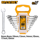 Ingco HKSPA1088-I 8pcs Combination Spanner Set - 6-19mm, Fine Polished
