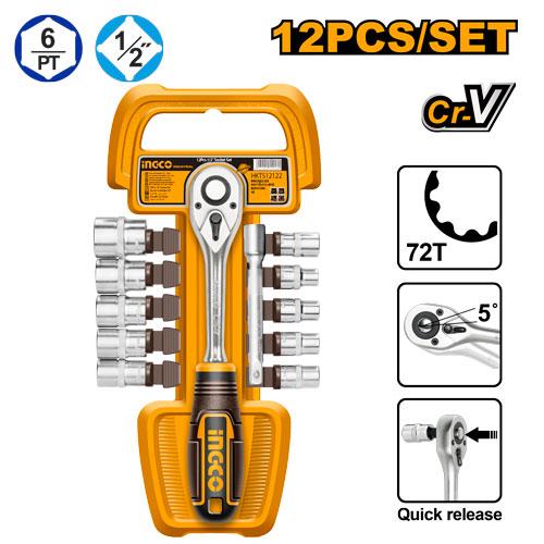 Ingco 12 Pcs 1/2" Socket Set HKTS12122