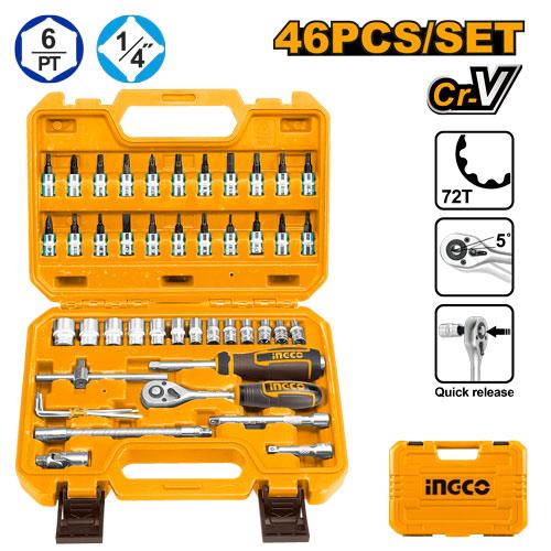 Ingco 46 Pcs 1/4" Socket Set HKTS14462