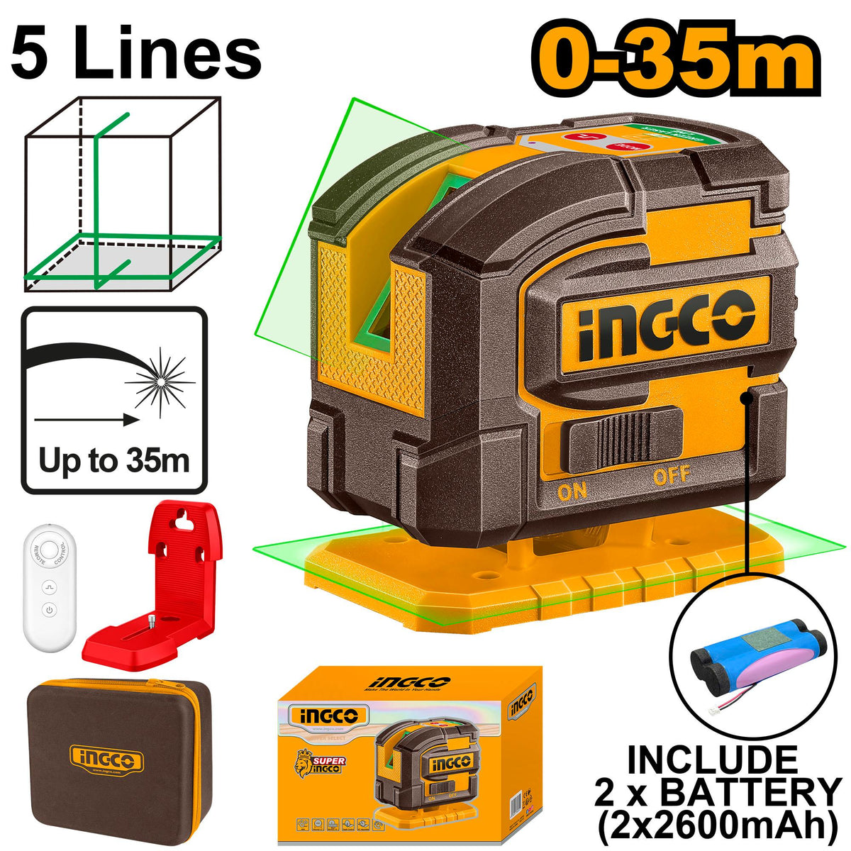 Ingco Self-leveling Line Laser HLL306502