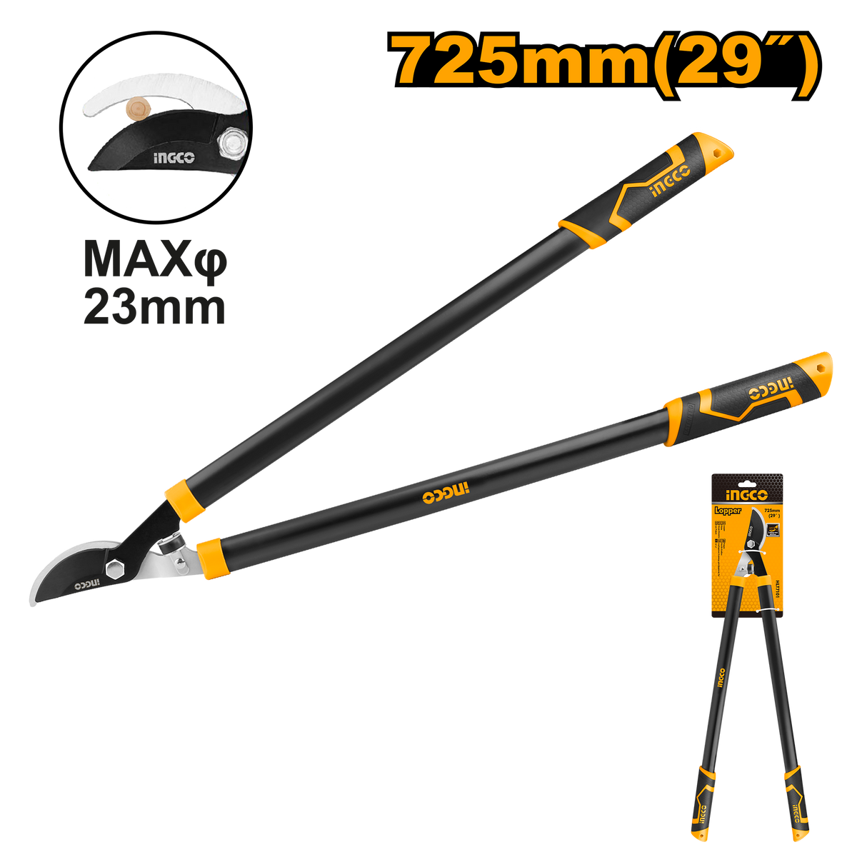 Ingco HLT7101 Lopper - 29" (725mm) Length, 23mm Max Cutting Diameter, 55# Carbon Steel