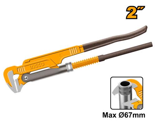 Ingco 90° Heavy Duty Swedish Pipe Wrench HPW04021 - Size 2"