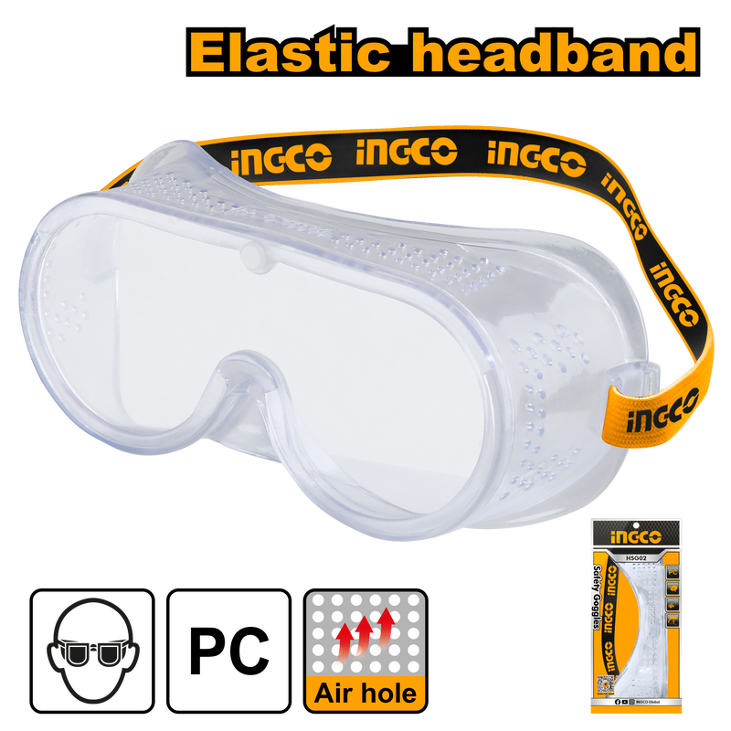 Ingco HSG02 Safety Goggles with Supple PVC Frame Unique Air Hole Des Rajeshwari Enterprises