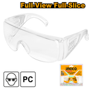 Ingco HSG05: Safety Goggles, ANSI Z87.1 and CE EN166 Certified, Full-View Full-Slice Structure, UV and Impact Protection, Double Blister Packaging