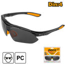 Ingco HSG08: Economical Wrap Around Safety Goggles with PC Material, Dark Shade 4, Lightweight, Comfortable, Wide Visual Field, Indoor/Outdoor Lenses