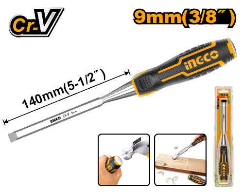 Ingco HWC0809 Wood Chisel, 9mm (3/8") Width, 140mm Length