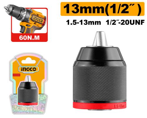 Ingco Keyless Chuck KC13201 - Chuck Capacity 13mm(1/2"), Connection Size 1/2"-20UNF