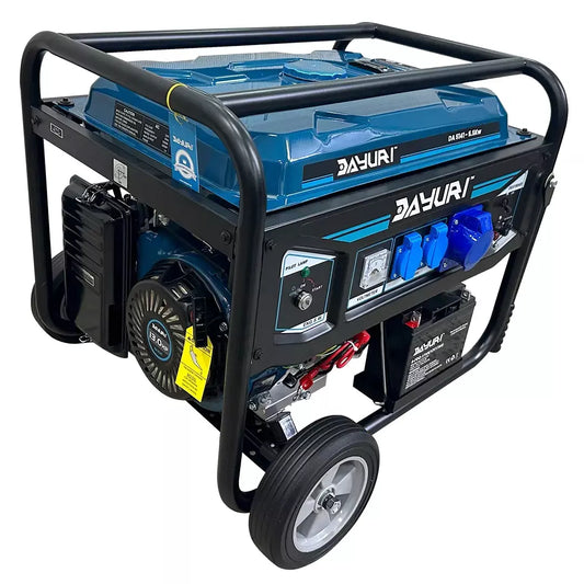 Dayuri 7.5 KV Generator - 25L Fuel Tank, Air-Cooled 4-Stroke Single Cylinder