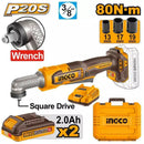 INGCO 20V Brushless Cordless Angle Impact Wrench 3/8" Drive Kit - CAIWLI208
