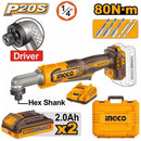 INGCO 20V Brushless Cordless Angle Impact Driver 1/4" Hex - CAIRLI208