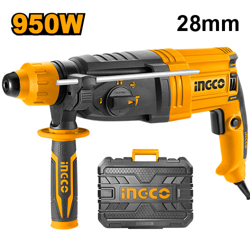 Ingco RGH9528 950W Rotary Hammer with SDS Plus Chuck System and Bonus Drill Set