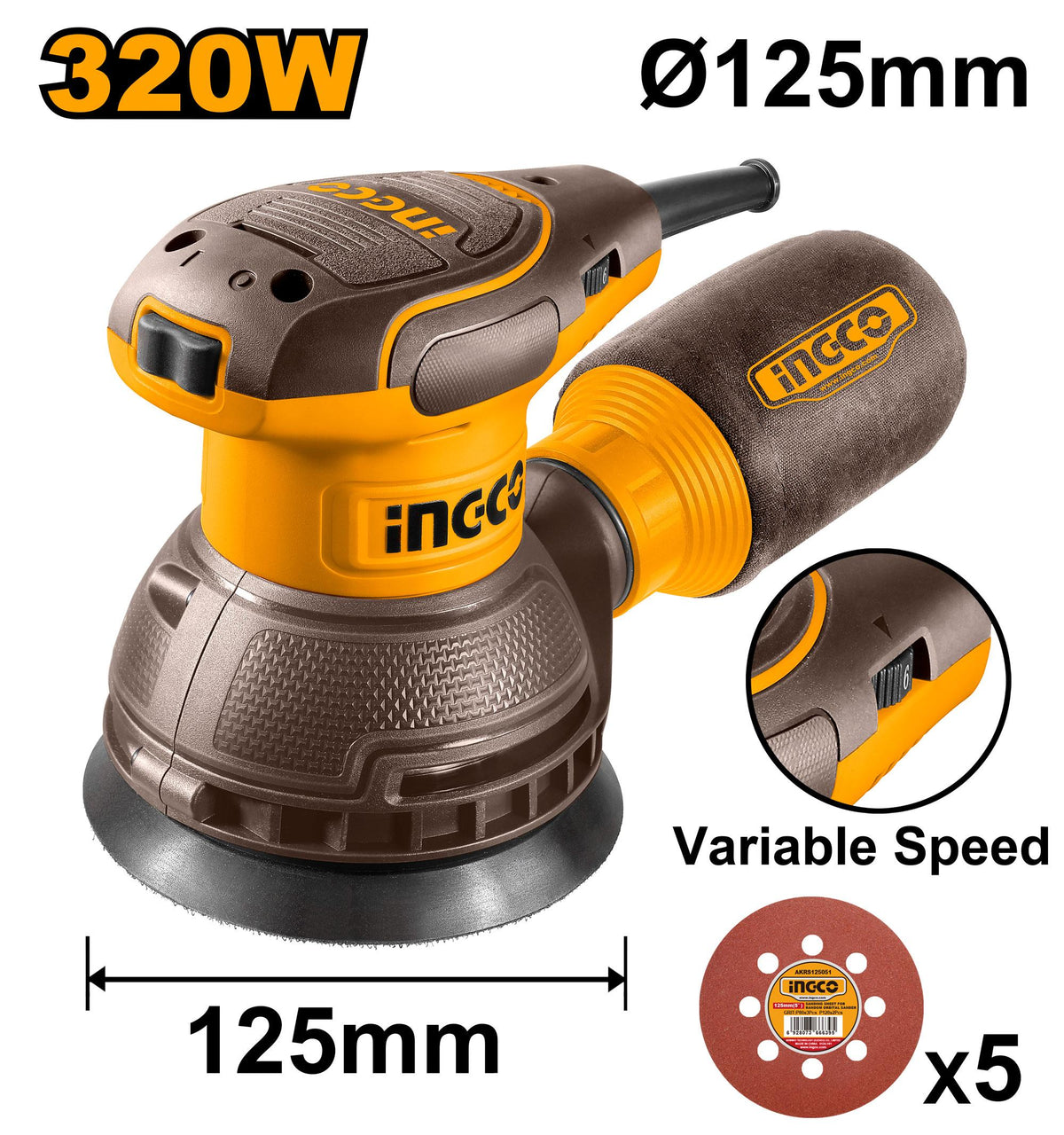 Ingco Rotary sander 220-240V - RS3216