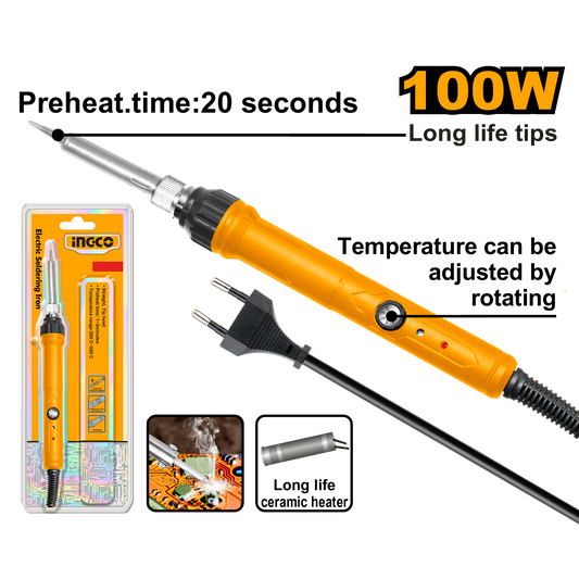 Ingco SI0110831 Electric Soldering Iron - 100W, Adjustable Temperature