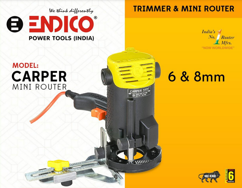 Endico Trimmer and Mini Router CARPER 6MM & 8MM