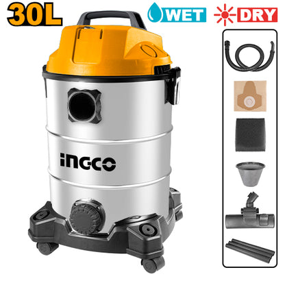 INGCO VC13301 Vacuum Cleaner - Efficient Wet and Dry Cleaning