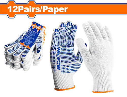 Wadfow Knitted&PVC Dots Gloves WKG1801 - Size 10 (XL)