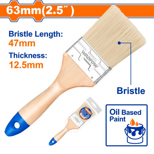 Wadfow Paint Brush WPB2925 - 2.5" Width, Ideal for Oil-Based Paint