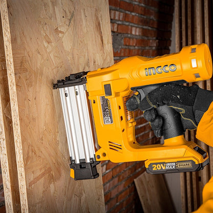 Ingco CBNLI2016 Lithium-ion Cordless Brad Nailer Kit - 20V, 2.0AH Battery, Charger Included