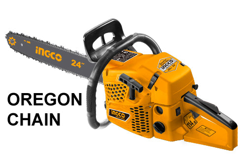 Ingco Gasoline Chain Saw GCS5602411 - 2.4kW, 24" Bar