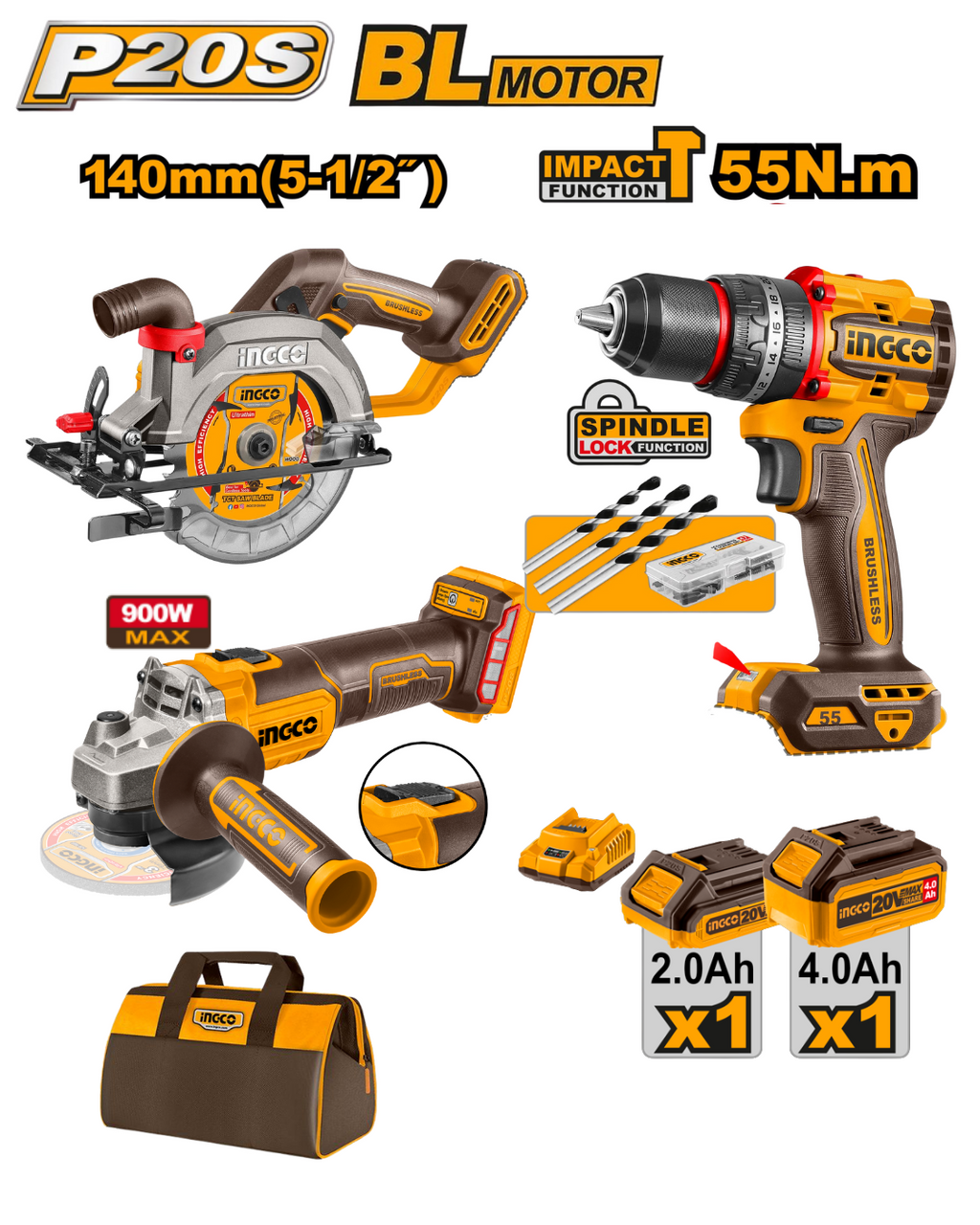 Carpenter Rajesh INGCO Cordless 3-Piece Carpenter Combo Kit – Rajeshwari Enterprises